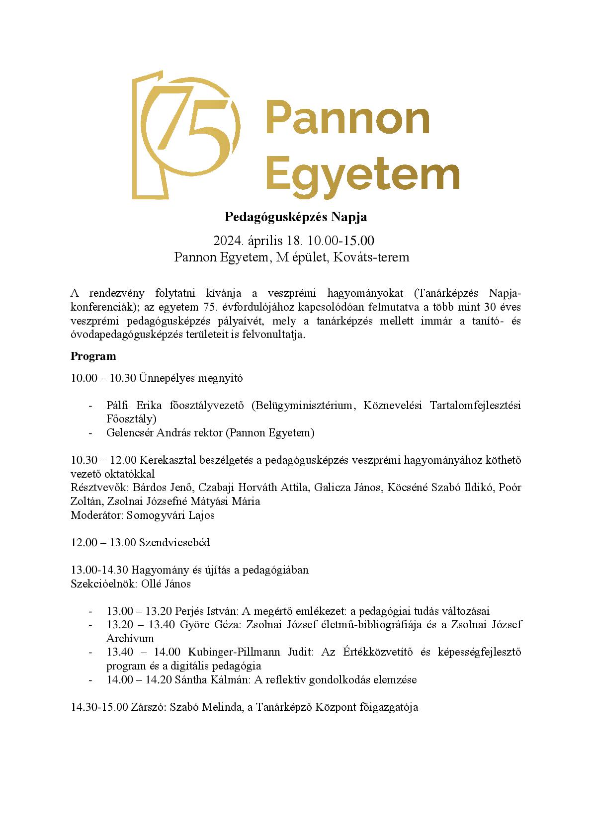 Április 18-án Pedagógusképzés Napja